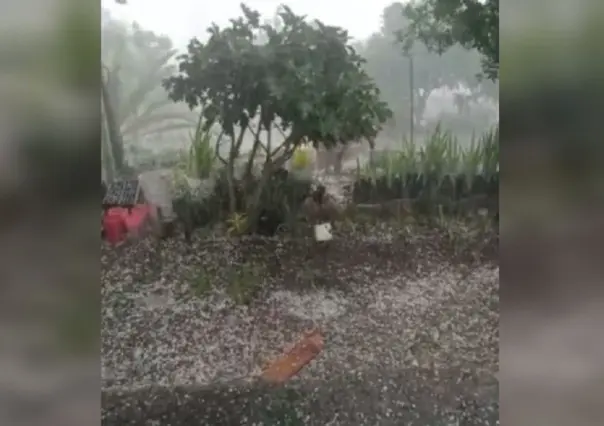 Sorprende lluvia intensa y granizada en Galeana, Nuevo León