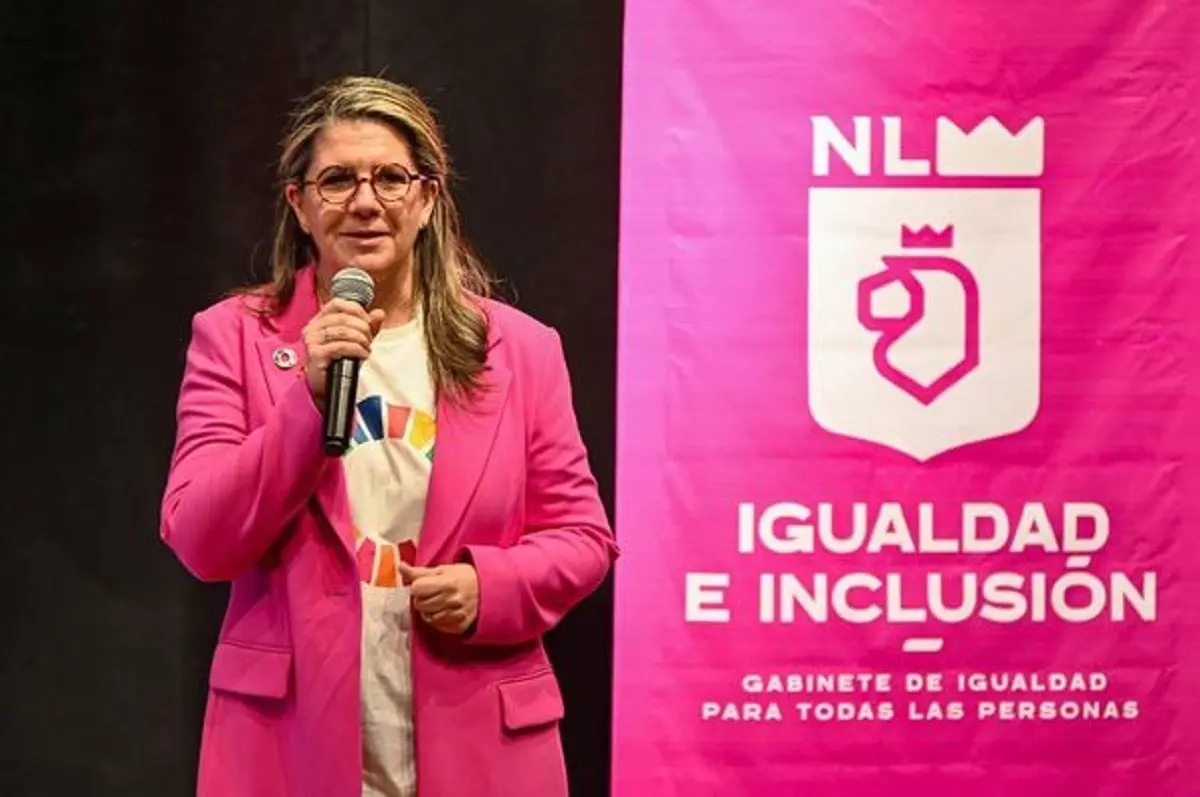 La titular de la Secretaría de Igualdad de Nuevo León, Martha Herrera, durante su participación en la primera Cumbre Internacional Líderes que Inspiran. Foto: Facebook Secretaría de Igualdad e Inclusión Nuevo León