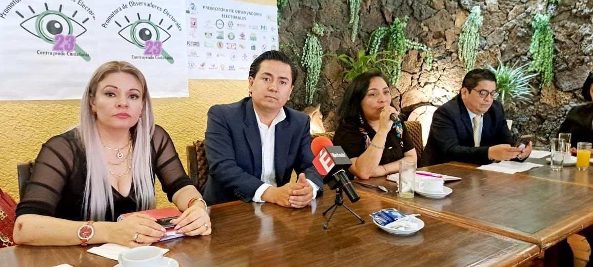 La Red Estatal de Promotores de la Observación Electoral busc que unos 11 mil 500 integrantes de unas 46 organizaciones participen como observadores electorales en la jornada del próximo domingo 4 de junio para evitar la compra y coacción del voto. Foto:Co