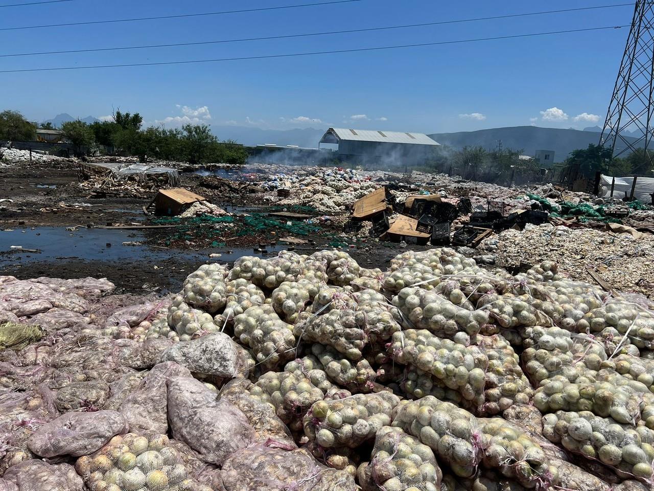 Según las autoridades, los hombres trabajaban en un Mercado de Abastos y fueron ordenados por sus jefes a tirar la carga en un área baldía. Foto: Policía de Escobedo.