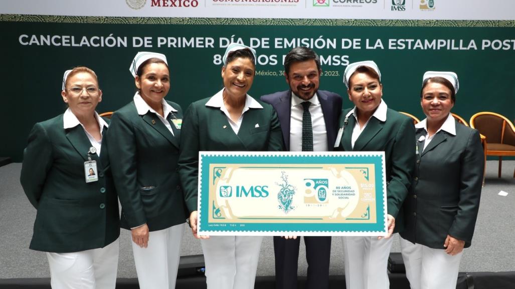 Correos de México lanza timbre conmemorativo por 80 años del IMSS