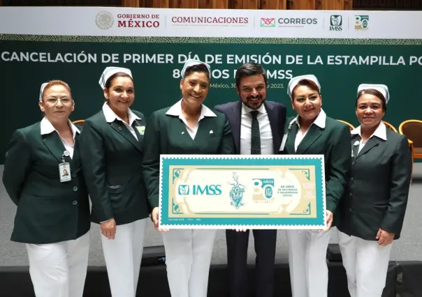 Correos de México lanza timbre conmemorativo por 80 años del IMSS