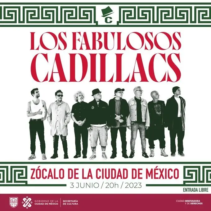 Los Fabulosos Cadillacs se presentará este sábado en la plancha del Zócalo Capitalino. Foto: Secretaría de Cultura de la Ciudad de México