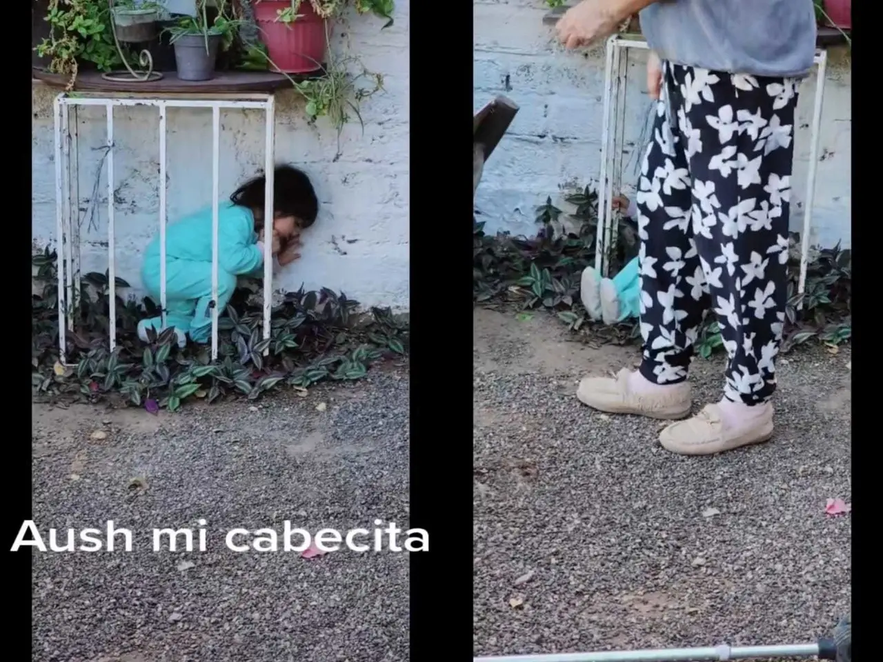 La pequeña, quien se veía tranquila, pronto cambió cuando le dijeron que su abu ya se iba y que no la iba a llevar con ella. Foto: Tiktok.