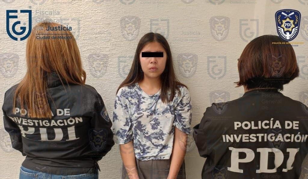 Detenida Jessica Alejandra, por el feminicidio de Patzy causado por un petardo. Foto: Fiscalía de la CDMX