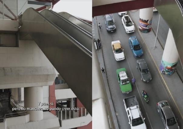 Exhiben riesgo para usuarios en escaleras eléctricas de la Línea 3 del Metro