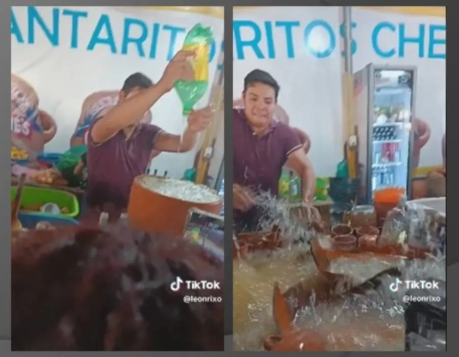 Captan momento en que explota un cantarito de tequila que habían comprado en $5,500 pesos,. Foto. Captura de Imagen