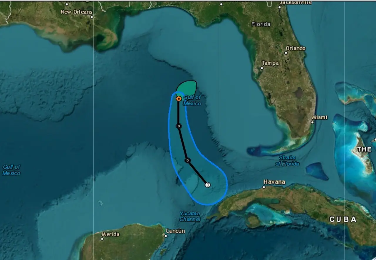 El Centro Nacional de Huracanes (NHC) informó en su boletín más reciente que “Arlene” se mueve hacia el sur a 15 km/h y se espera un giro gradual hacia el sureste durante las próximas 24 horas. Foto: Twitter/ @MauroMoralesMtz