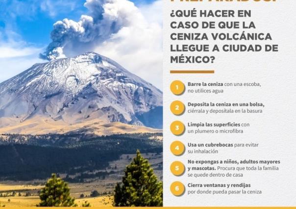 Aumenta la actividad del volcán Popocatépetl, prevén más caída de ceniza