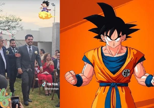 ¡De prisa Gokú! Novio va al altar con tema de Dragon Ball