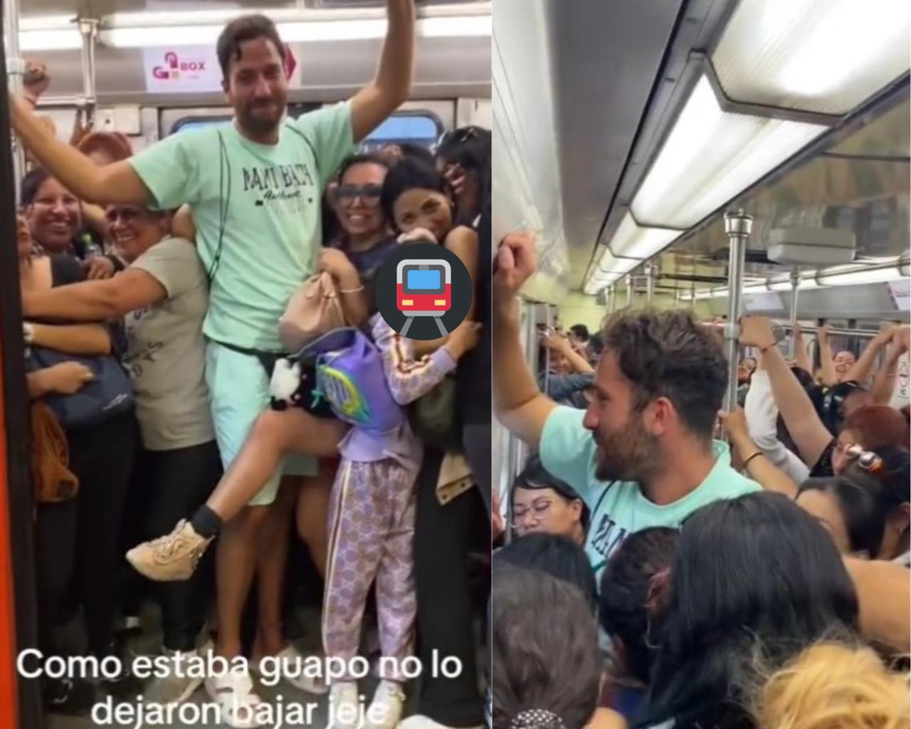 Mujeres acosan con piropos a extranjero en vagón exclusivo del Metro de la Ciudad de México. Foto: Captura de pantalla