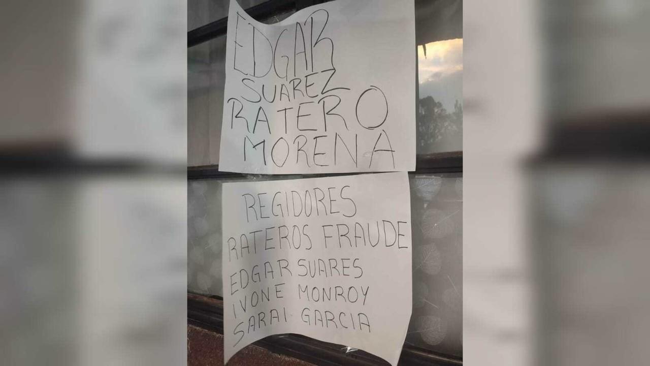 Toman el palacio municipal de Cocotitlán; reclaman fraude de tres regidores