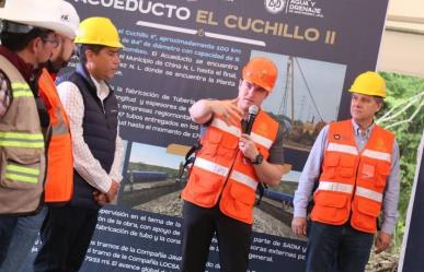 Presenta Acueducto El Cuchillo II con un avance del 58%