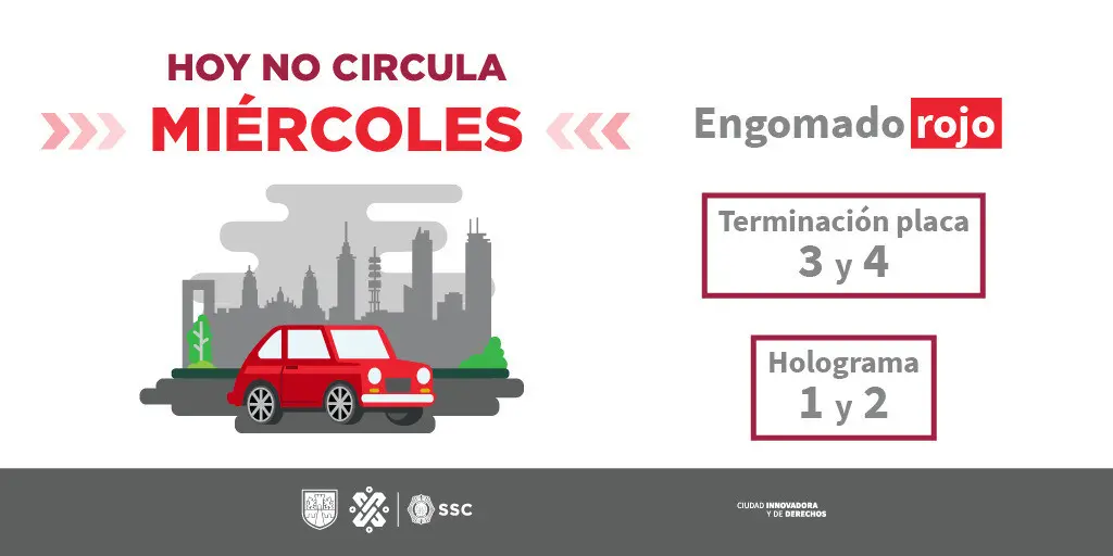 ¡Hoy no circula! Miércoles 7 de mayo