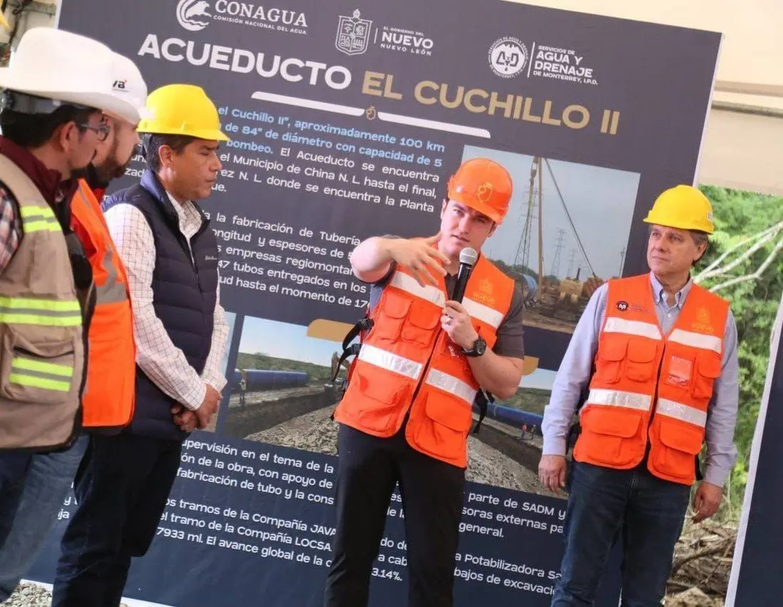 Presenta Acueducto El Cuchillo II avance del 58%