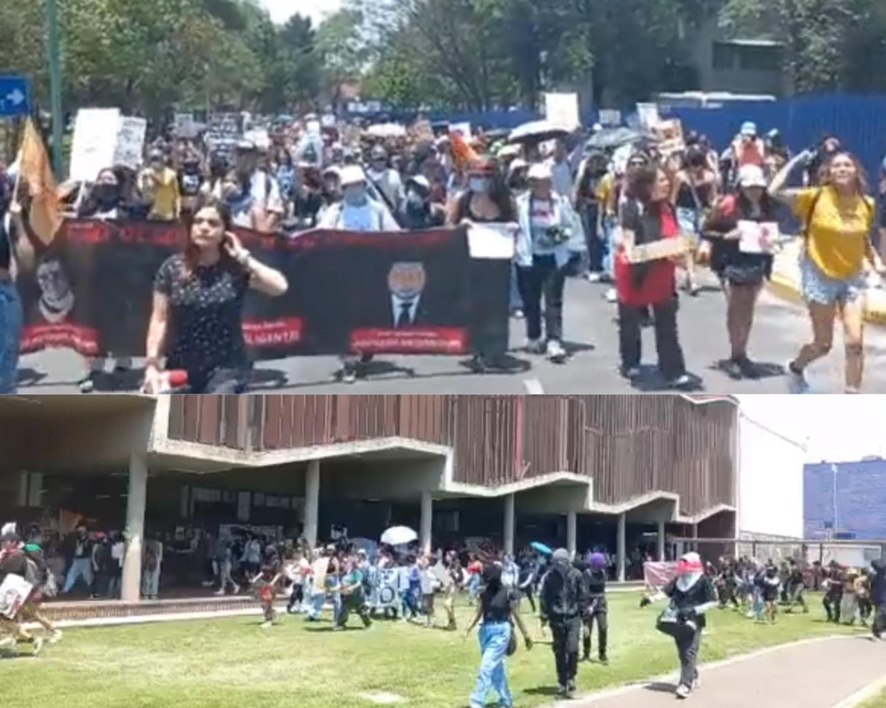 Estudiantes de la UNAM marchan contra abuso sexual y exigen destitución de director de la Facultad de Artes y Diseño. Foto: Captura de pantalla