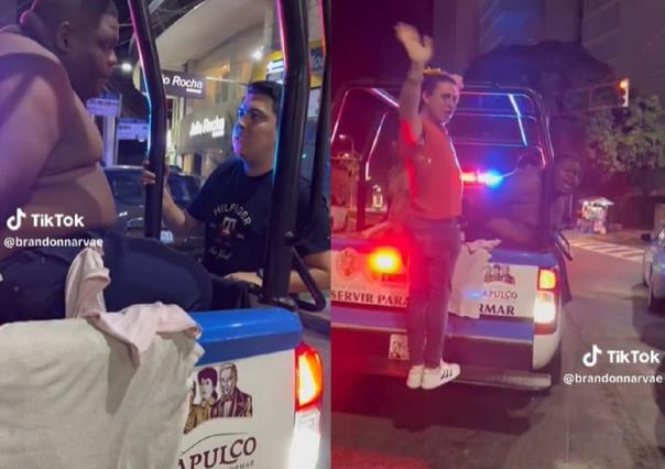 Usan patrulla de la Policía Turística de Acapulco para grabar TikTok