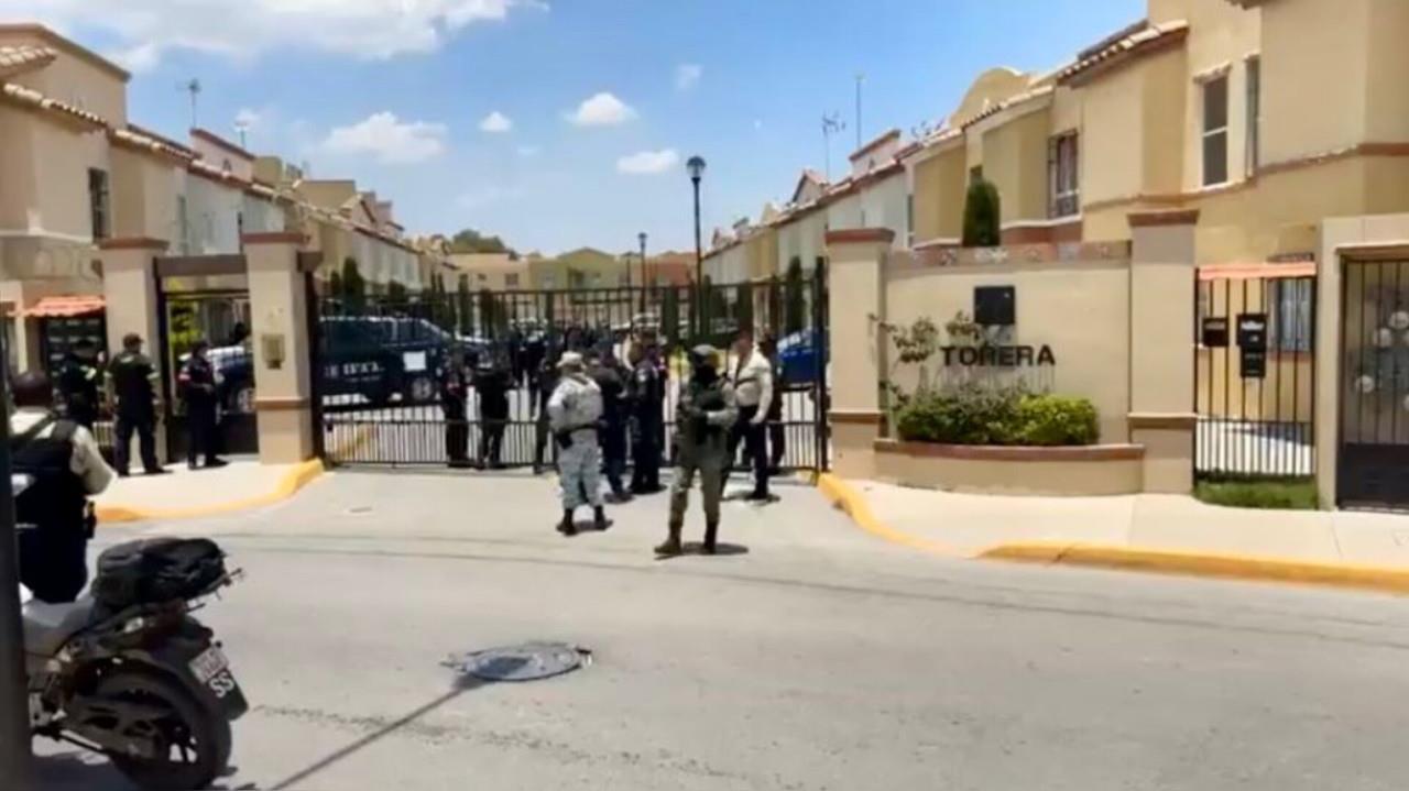 Policías estatales, municipales y de la Guardia Nacional abatieron a un hombre en un enfrentamiento en Tecámac. Foto: Cortesía