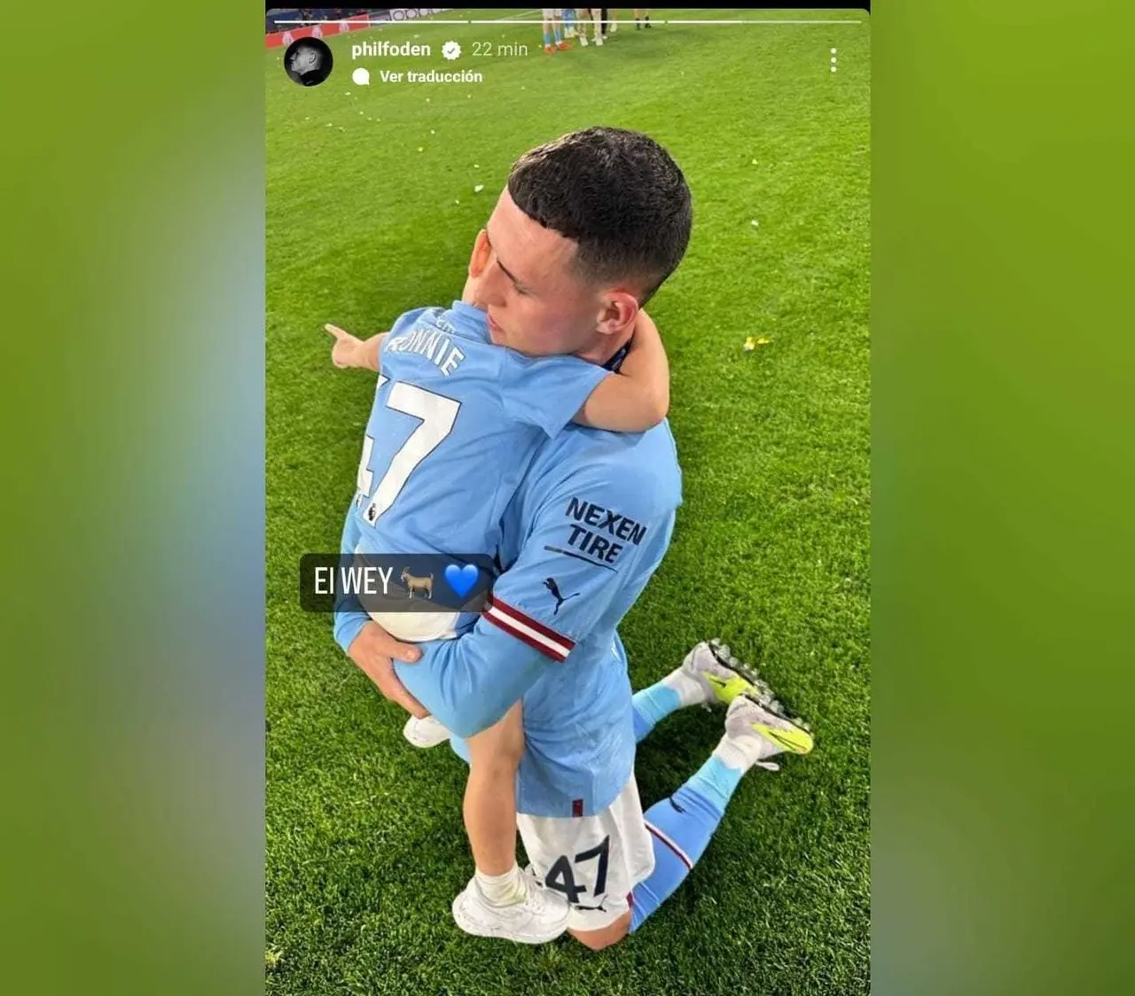 Pese a que dicho meme tiene origen desde hace un año, todo terminó de explotar y hacerse más viral en las redes sociales después de que el Manchester City ganara la UEFA Champions League. Foto: Instagram Phil Foden.