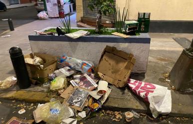 Basura en calles de la CDMX tras evento de apoyo a Claudia Sheinbaum