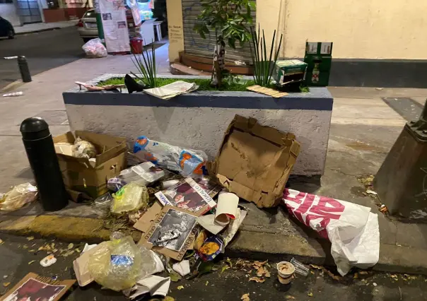 Basura en calles de la CDMX tras evento de apoyo a Claudia Sheinbaum