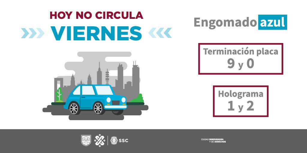 ¡Hoy no circula! viernes 16 de junio