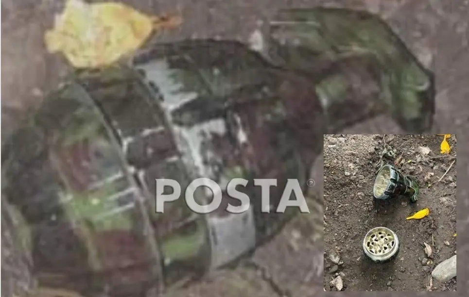 Según autoridades de la Secretaría del Estado de Nuevo León, el extraño dispositivo en una jardinera sobre la calle De Malta y De Lorena de la colonia Balcones de Santa Catarina era un utensilio para el consumo de la hierba. Foto: Especial/ POSTAMX