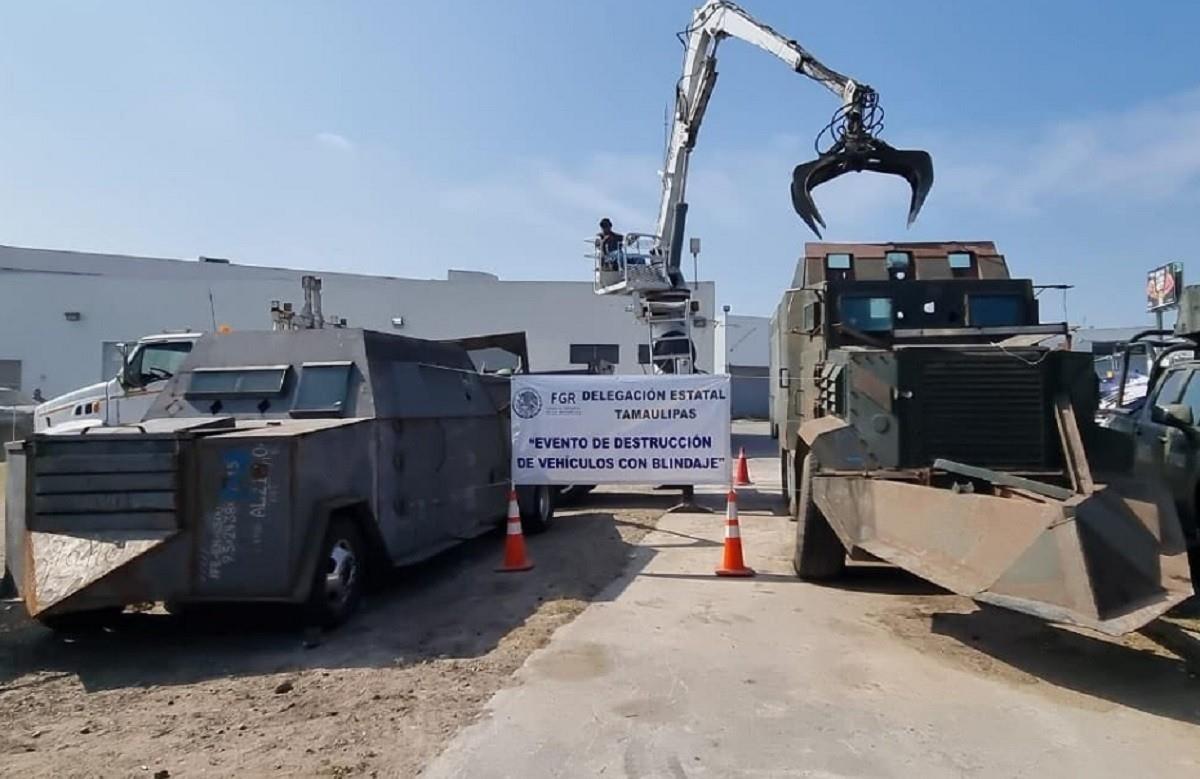 Destruye FGR 14 camiones monstruos en Tamaulipas