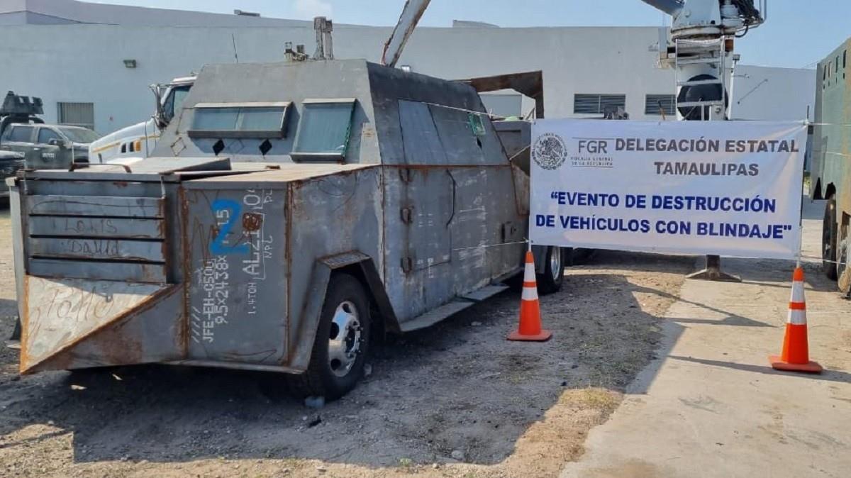 Destruye FGR 14 camiones monstruos en Tamaulipas
