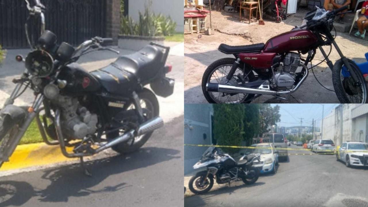 Tres motocicletas fueron aseguradas por oficiales de la Policía de Monterrey. Foto. Cortesía