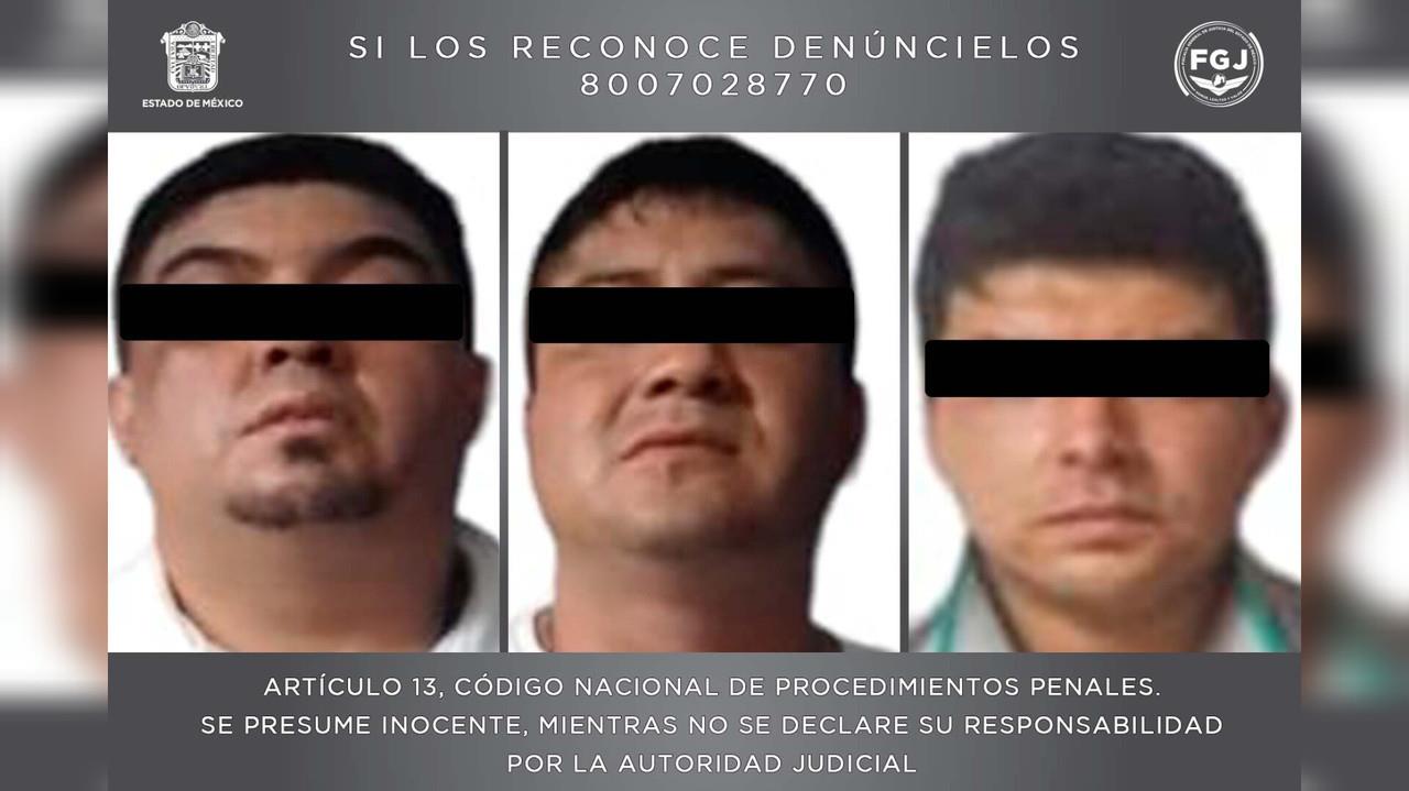 Detienen a tres presuntos integrantes de la célula delictiva Los Mazos que operaba en la zona oriente del Estado de México. Foto: Cortesía