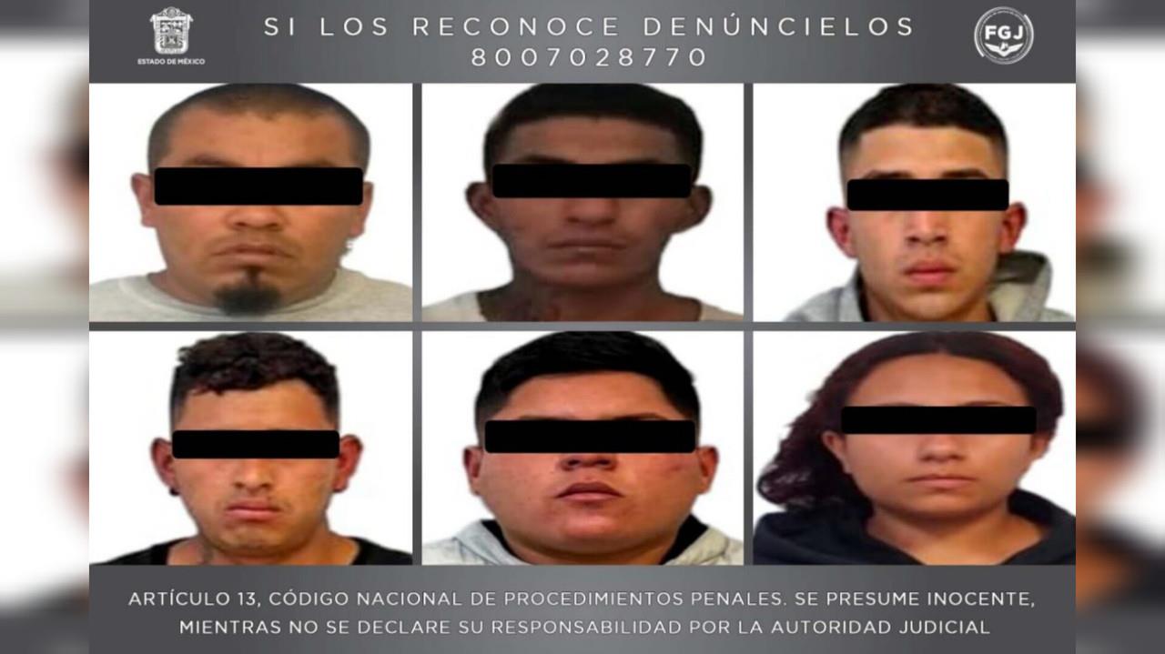 Arturo “N”, Moisés “N”, Ramsés “N”, Ángel Osvaldo “N”, Samuel Saúl “N” y Atziry Naomi “N”, están acusados de, al menos, 4 robos de vehículos en Ecatepec. Foto: Cortesía