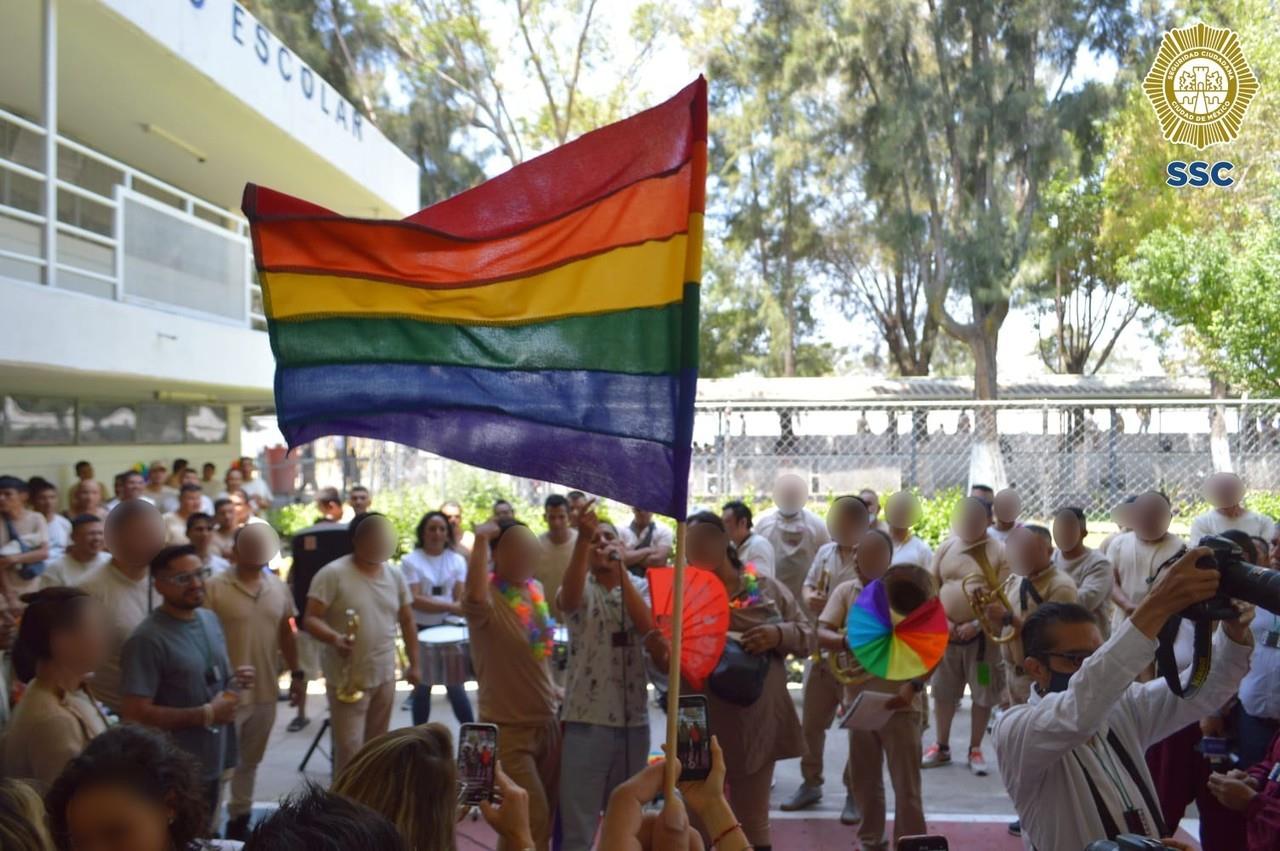 Marcha del orgullo en el Reclusorio Oriente.Foto: Especial