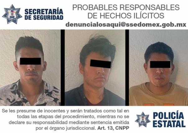 Caen tres por robo de vehículo en Ecatepec, policía recupera vehículo robado