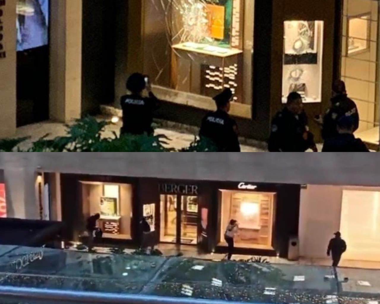 Asalto en Plaza Antara: Sujetos con mazos roban joyería en Polanco. Foto: Captura de pantalla