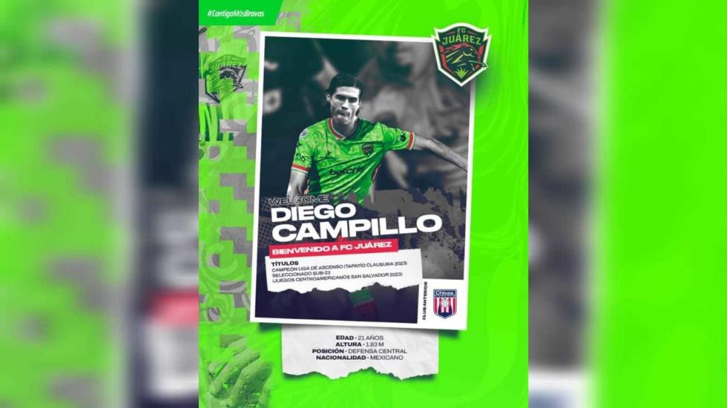 Llega el duranguense Diego Campillo a la Liga MX, Juárez su nuevo destino