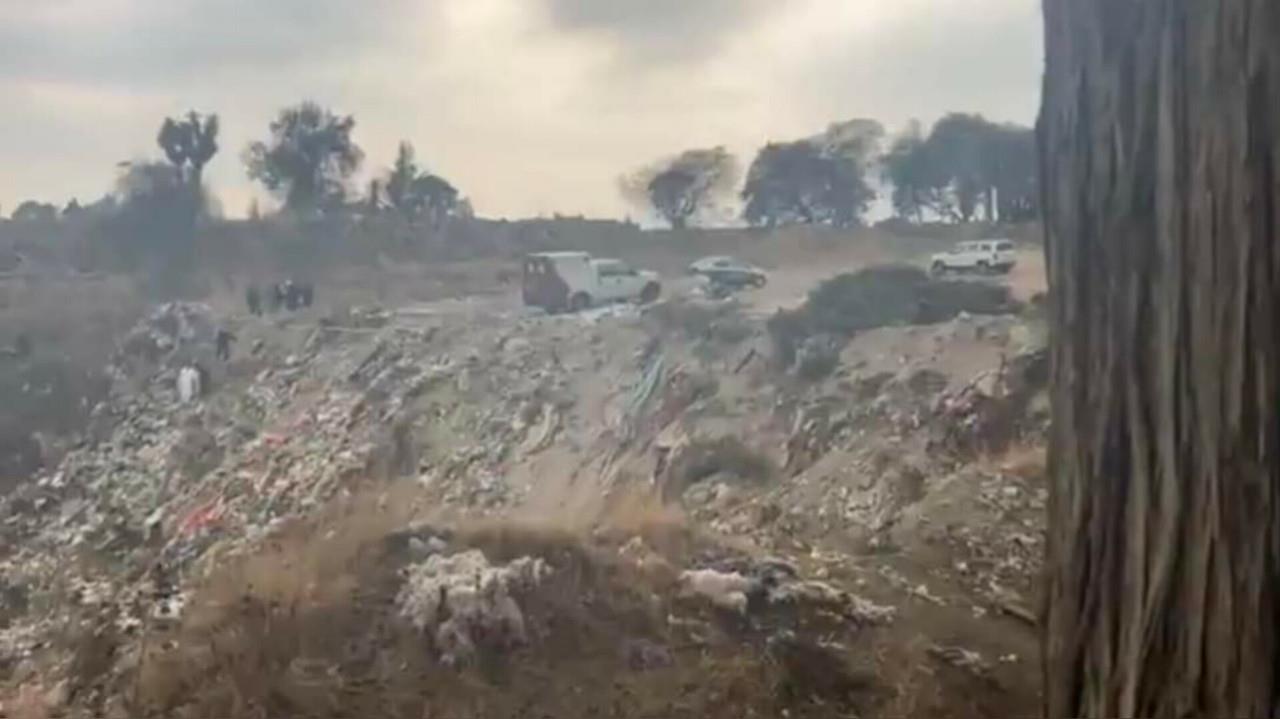 Localizan el cuerpo sin vida de una mujer, en avanzado estado de descomposición, en un tiradero de basura en Calimaya. Foto: Cortesía