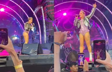 Fan lanza cenizas de su mamá a la cantante Pink