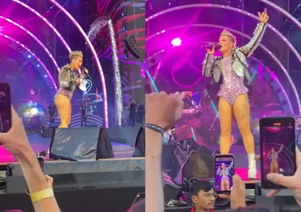 Fan lanza cenizas de su mamá a la cantante Pink