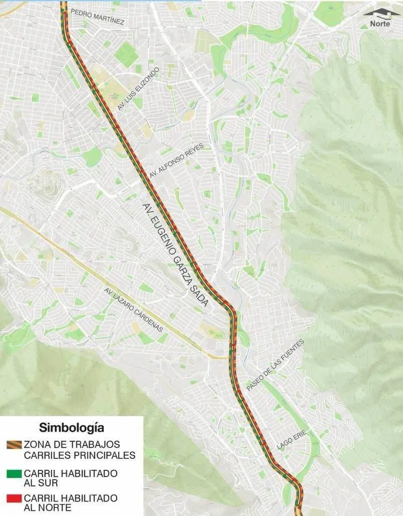 Rehabilitarán pavimento en avenida Garza Sada. Foto. Cortesía