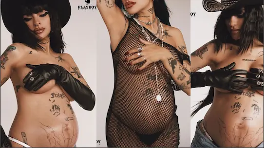 Cazzu demostró que la sensualidad no está privada durante el embarazo. Foto. Cortesía Playboy México
