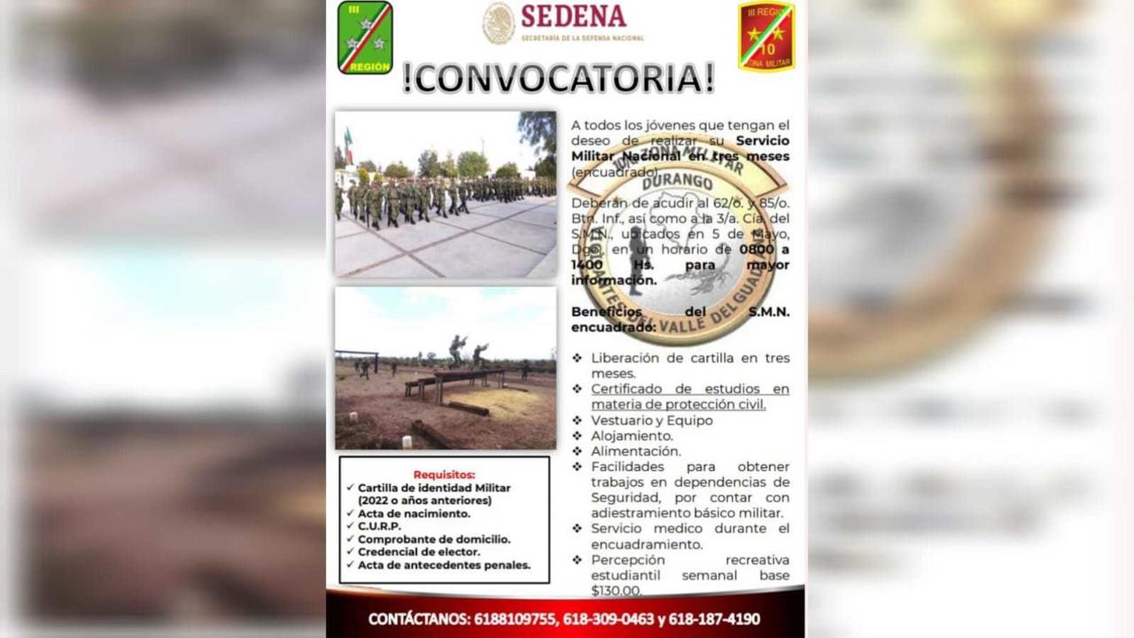 Convoca SEDENA a realizar el servicio militar nacional en tres meses. Foto: Cortesía.