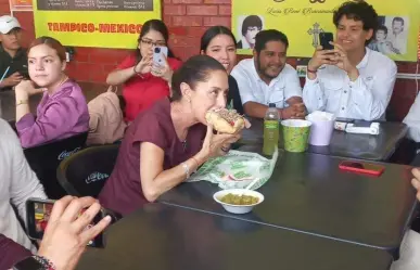 Disfruta Claudia Sheinbaum de la tradiconal torta de la Barda en Tampico