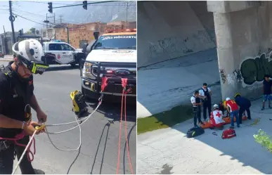 Protección Civil rescata a hombre en arroyo El Obispo en San Pedro 400