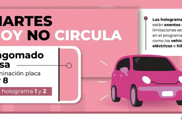 ¡Hoy no circula! Martes 11 de julio