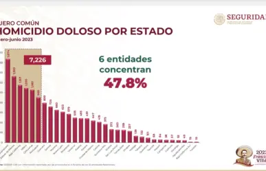 Es el Estado de México la segunda entidad con más homicidios dolosos en México