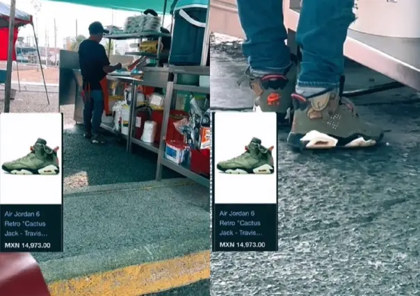 ¡Sí dejan los tacos! Presume taquero tenis de casi 15 mil pesos