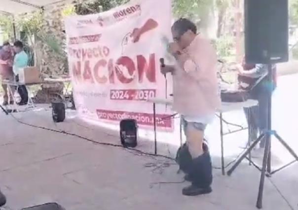 ¡Ay perdón! Se le caen los pantalones a Javier Borrego, diputado de MORENA