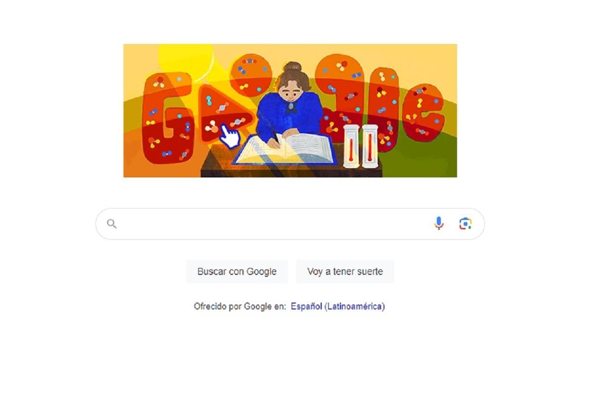 El buscador de Internet, Google, celebra con un doodle el 204 aniversario del nacimiento de la científica Eunice Newton Foote, quien descubrió el efecto invernadero. Foto: Google