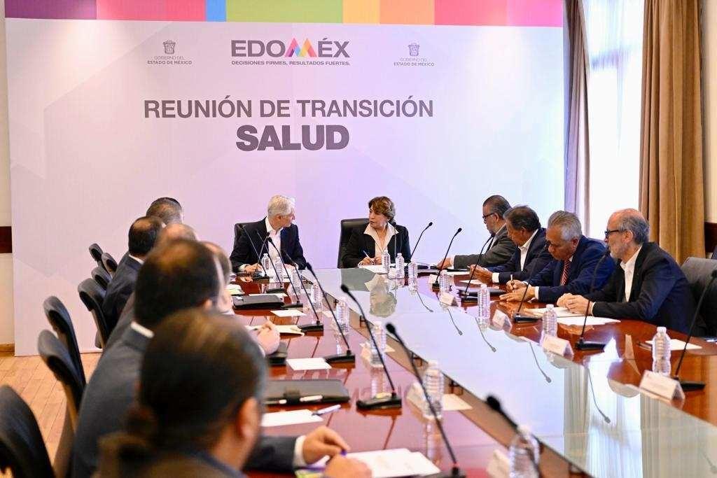 Salud y el ISSEMyM fueron los temas centrales de la segunda mesa de transición del gobierno de Edomex, encabezada por la gobernadora electa, Delfina Gómez. Foto: Cortesía